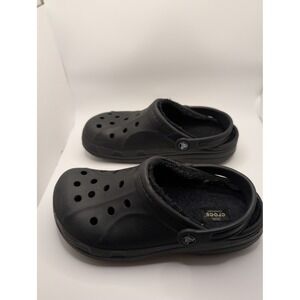 Crocs Classic Lined Clog Black Comfort Shoes Men's 6 / Women's 8